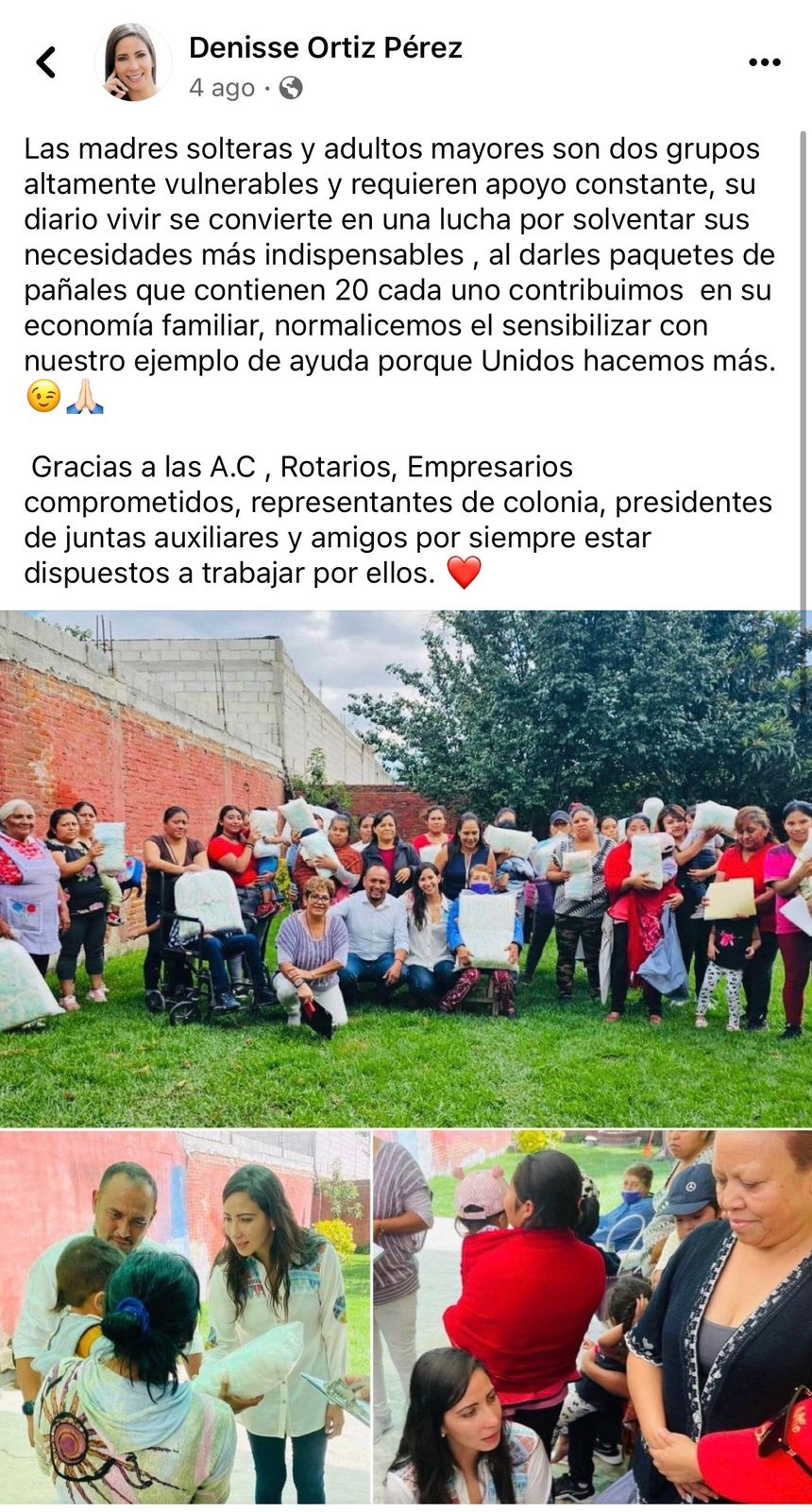 Denisse Ortiz hace campaña con pañales que se llevó del SEDIF
