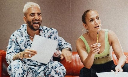 ¡Con todo! Jennifer López y Maluma alistan juntos música nueva