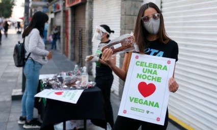 La actriz Sofía Sisniega reparte cenas veganas de Navidad