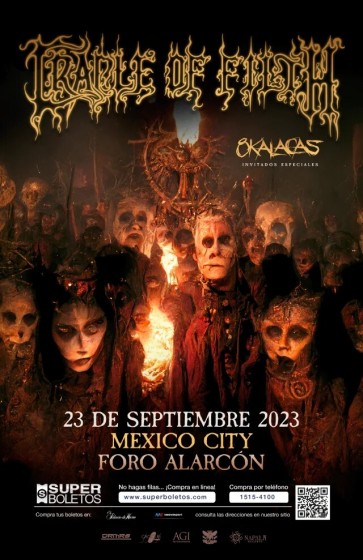 ¡Prepárate para la Gira Mexicana 2023 de Cradle of Filth: Seis Shows Imperdibles!