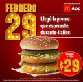 ¿Cuándo y dónde se aplica la promoción de hamburguesas a 29 pesos en McDonald's?