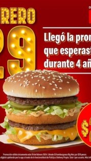 ¿Cuándo y dónde se aplica la promoción de hamburguesas a 29 pesos en McDonald's?