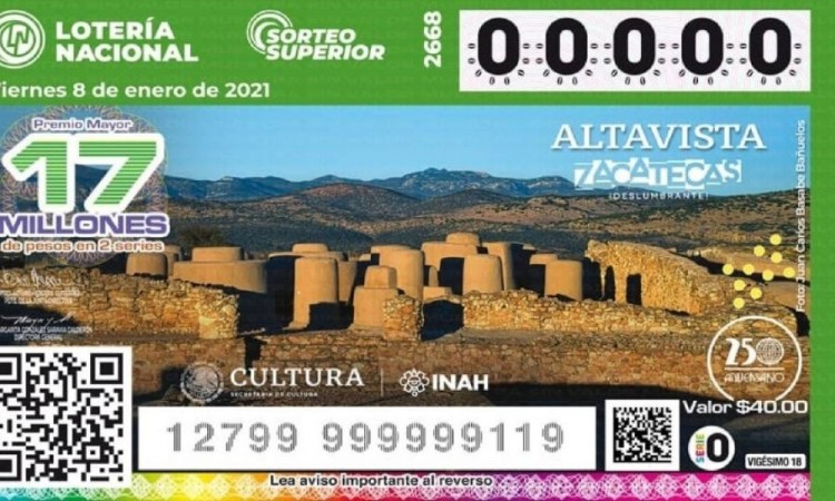 Lotería Nacional emitirá billetes con imágenes de 32 zonas arqueológicas del territorio nacional