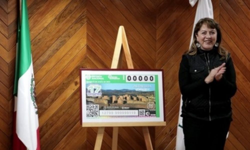 Devela Lotería Nacional billete conmemorativo de la Zona Arqueológica Altavista, en Zacatecas