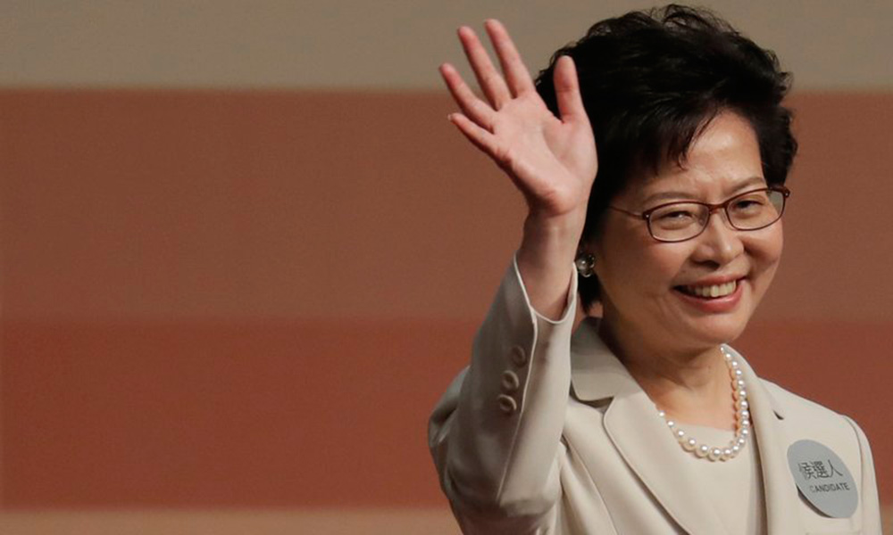 Eligen a Carrie Lam como nueva gobernante de Hong Kong