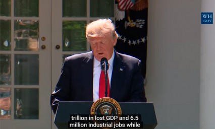 Se retira EU del Acuerdo de Par&iacute;s