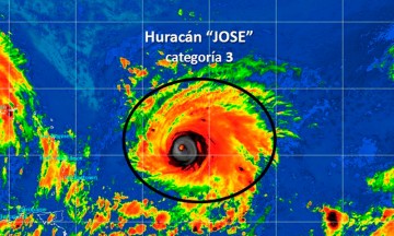 Hurac&aacute;n Jos&eacute; ya es categor&iacute;a 3; avanza sobre el Caribe