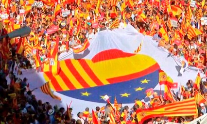 Marchan en Barcelona contra la separaci&oacute;n de Espa&ntilde;a
