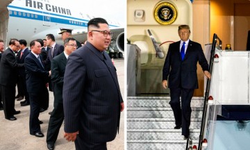 Arribaron Trump y KimJong-Un a Singapur 