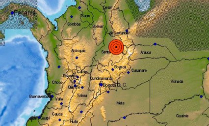 Registran sismo de 5.8 en Colombia