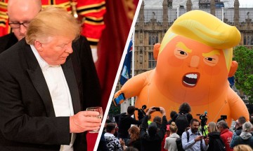 As&iacute; protestan en Londres por visita de Trump