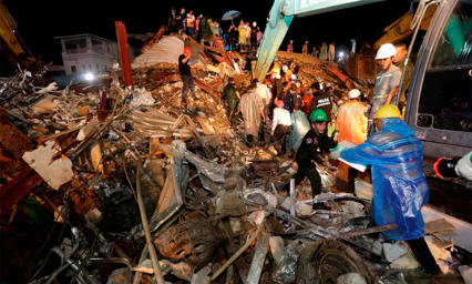Derrumbe en Camboya deja siete muertos