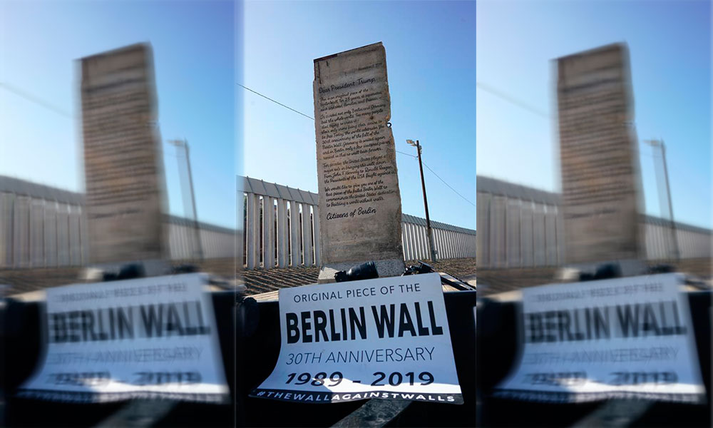 Envían pedazo del original Muro de Berlín a Trump