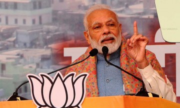 Narendra Modi exhibe su fuerza en La India