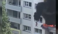 ¡Qué miedo!  Dos niños escapan de un incendio saltando desde 12 metros de altura