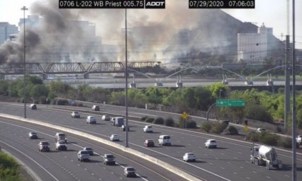 Reportan descarrilamiento e incendio en tren en Tempe 