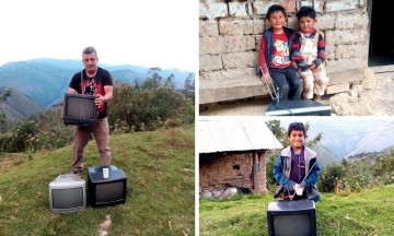 ¡Increíble! Maestro reparte televisores para que sus alumnos aprendan desde casa