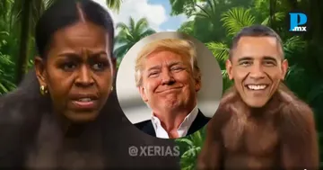 La animaci&oacute;n pertenece a un video generado con Inteligecia Artificial, llamado "Trump: Rey de la Selva"
