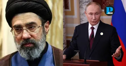 El nuevo l&iacute;der supremo de Ir&aacute;n, Mojtaba Jamene&iacute;, y el presiente ruso, Vladimir Putin