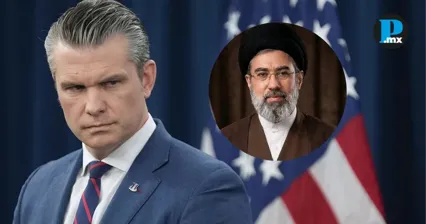 Secretario de Guerra de los Estados Unidos, Pete Hegseth, y el nuevo l&iacute;der supremo iran&iacute;,  Mojtaba Khamenei
