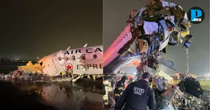 Avi&oacute;n se impacta contra cami&oacute;n en LaGuardia; hay 2  muertos y 13 heridos