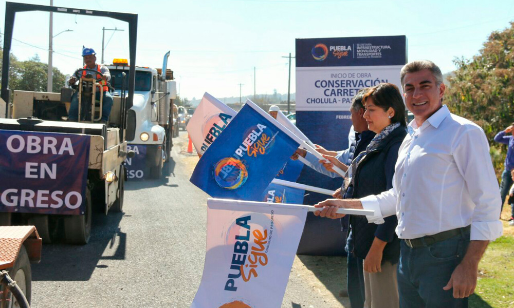 Da Gali banderazo a obras en camino Paso de Cortés-Cholula