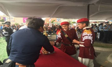 Destacan bandas de guerra poblanas
