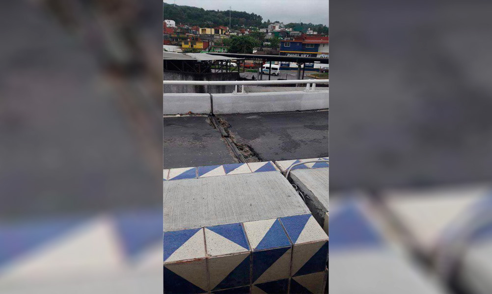 Se fractura puente en Teziutlán a 7 meses de inaugurado