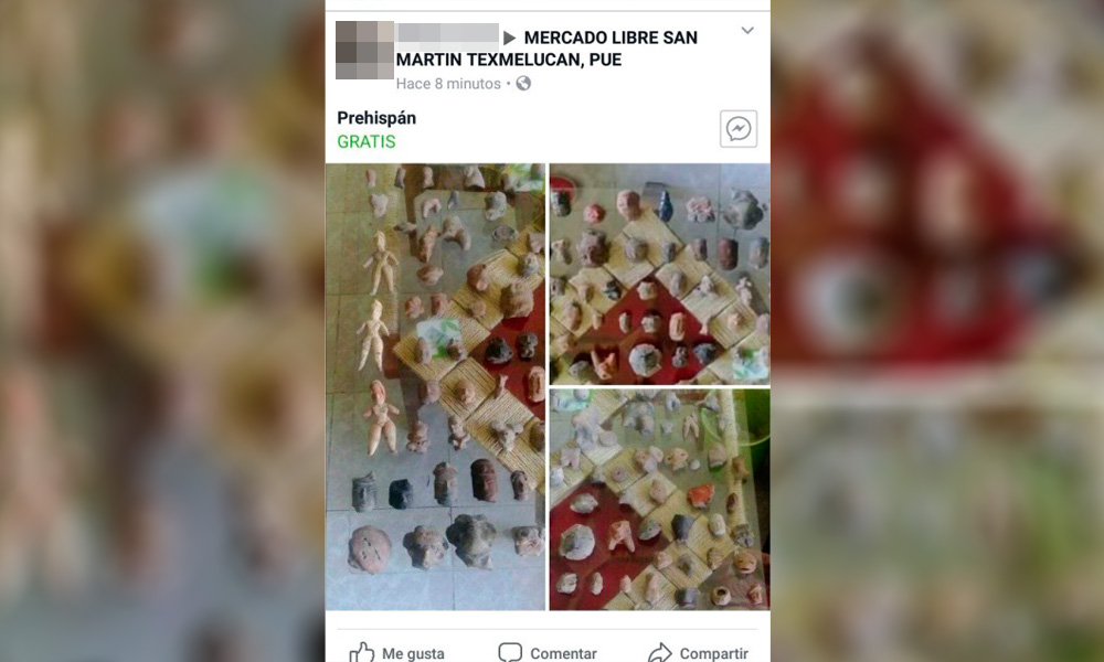 Acusan venta de piezas arqueológicas por Facebook en Texmelucan