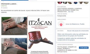 Comercializan piezas arqueológicas en Facebook