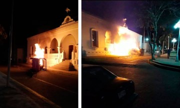 Arde alcaldía de Cuyoaco por conflicto de agua