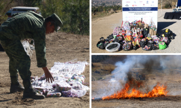 Destruyen mil quinientos kilos de pirotecnia decomisada en San Pedro