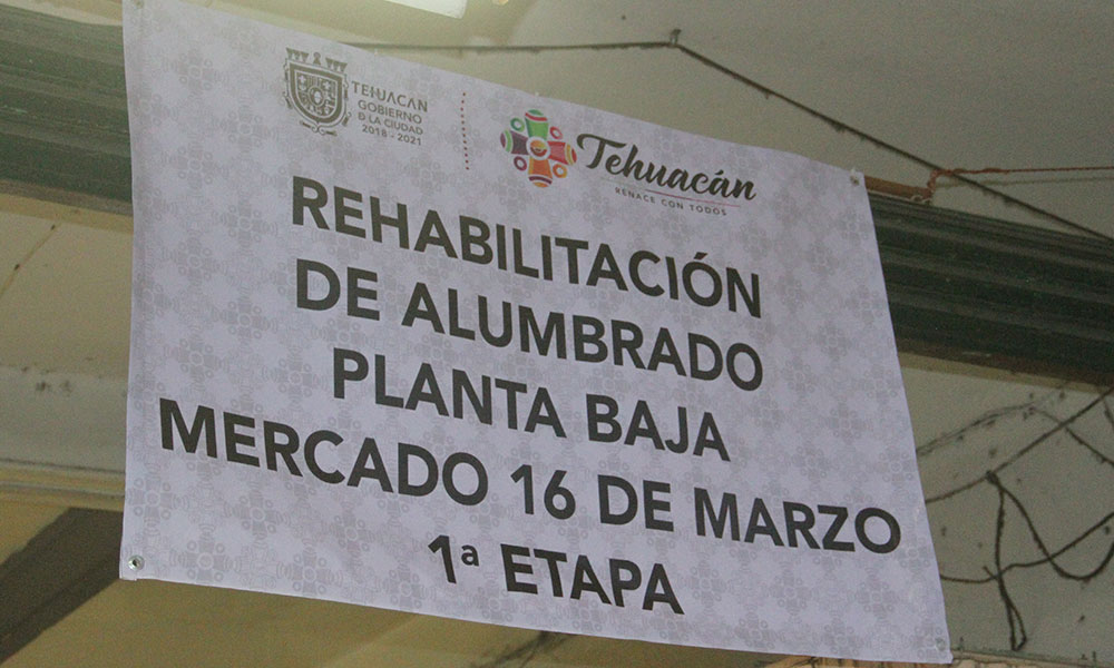 Inician obras para alumbrar mercado en Tehuacán