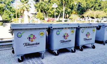 Invierten 14 mdp en contenedores de basura para Tehuacán