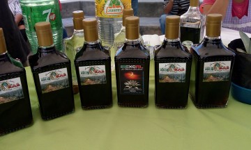 Mezcal de damiana, producido en Azoyatla