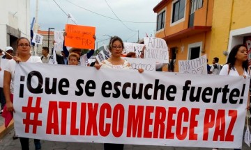 Marchan en contra de la delincuencia Atlixco