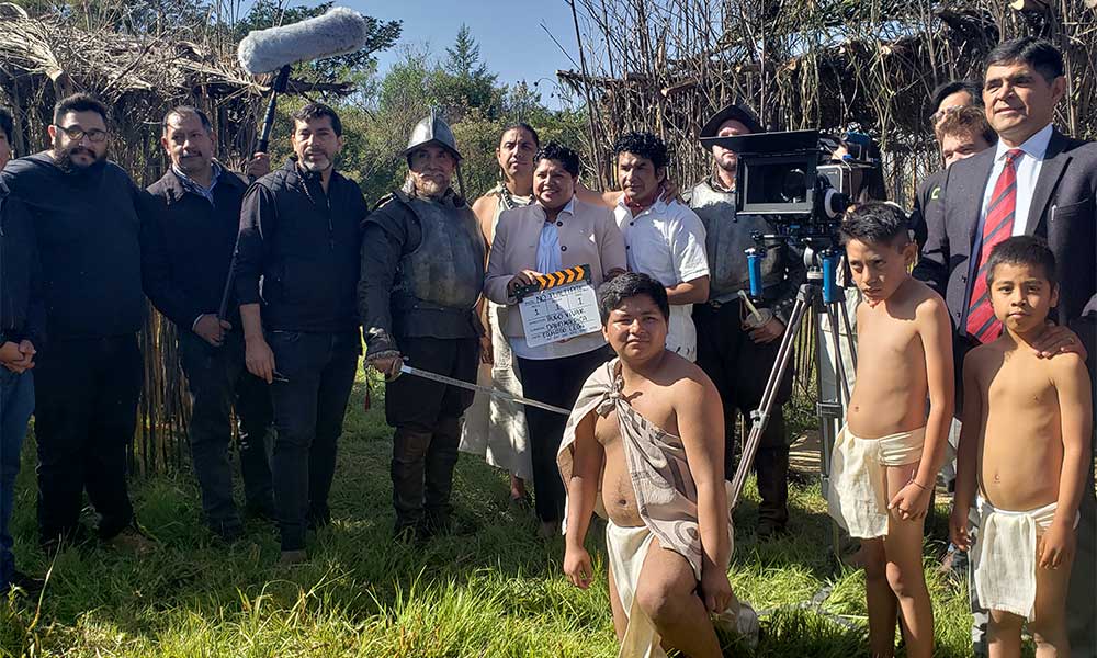 Graban cortometraje No Tlaltipak en San Andrés Cholula