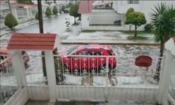 Fuerte granizada sorprende a pobladores de Texmelucan