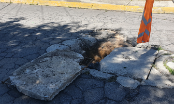 Denuncian baches y hundimientos en Huejotzingo