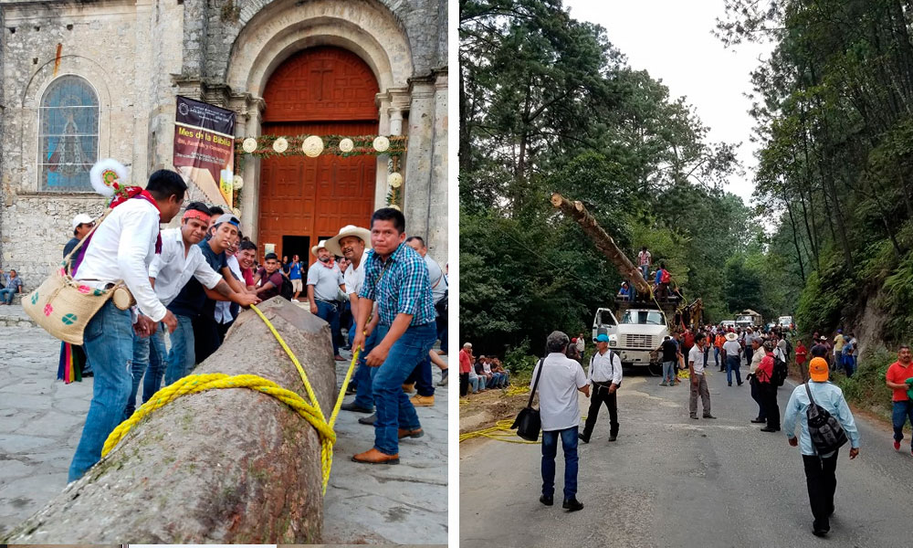 Realizan ceremonia de madero sagrado de Cuetzalan