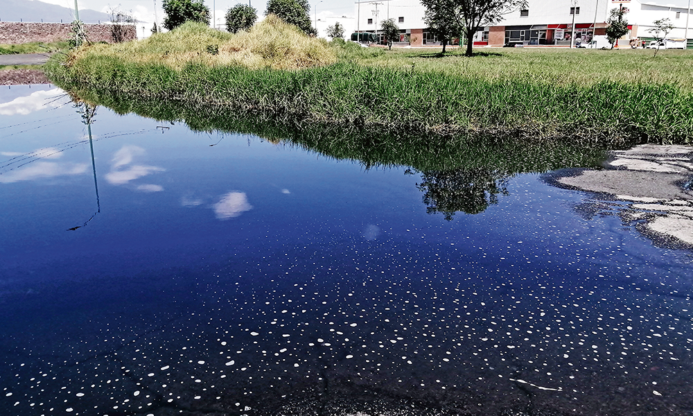 Parques industriales  sin drenajes pluviales en Huejotzingo 