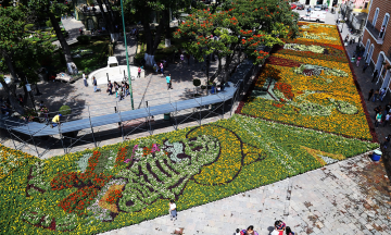Atlixco alista tapete monumental para Día de muertos