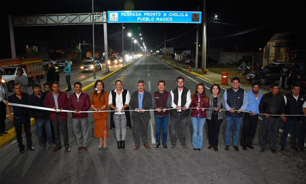 Inauguran renovación de carretera federal en San Pedro Cholula