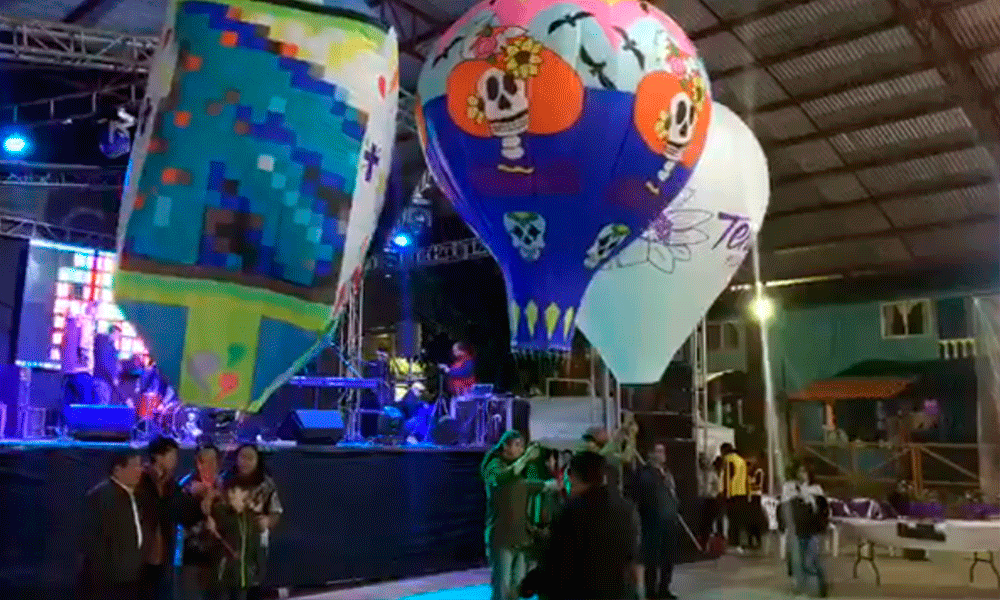 Realizan Festival de Globos de Cantolla en Huauchinango
