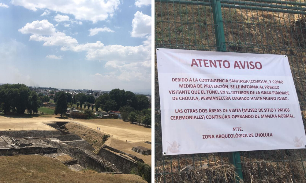 Reportan caída drástica de turismo en zona arqueológica de Cholula 