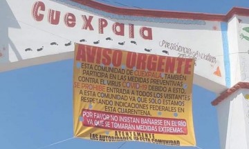 Comunidad en Tilapa prohíbe el acceso por coronavirus
