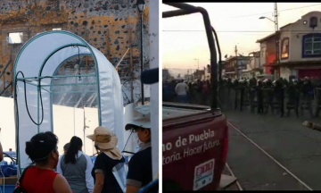 Granaderos llegan al tianguis de Atlixco