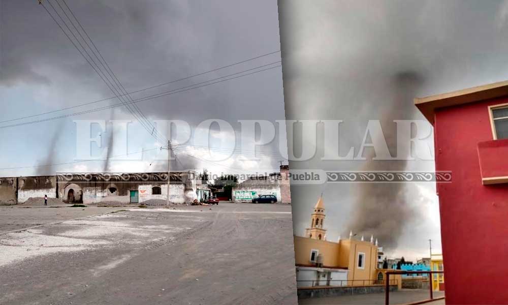 Se forman 3 tornados en San Nicolás Buenos Aires, Puebla