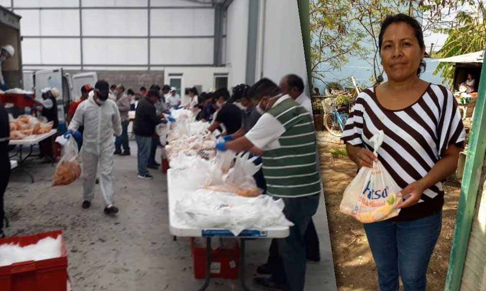 Empresas sacan lo mejor de Puebla: regalan pollos a familias en Tehuacán