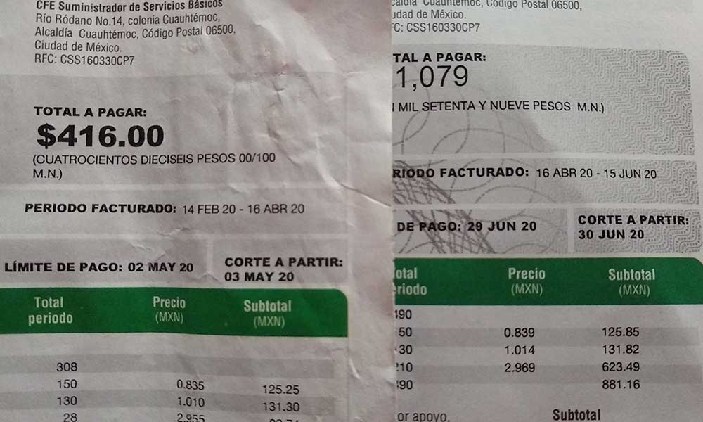 En Tehuacán, pagan la luz hasta $1,500 en pandemia